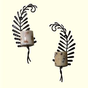 Set of Leaf Candle Sconces